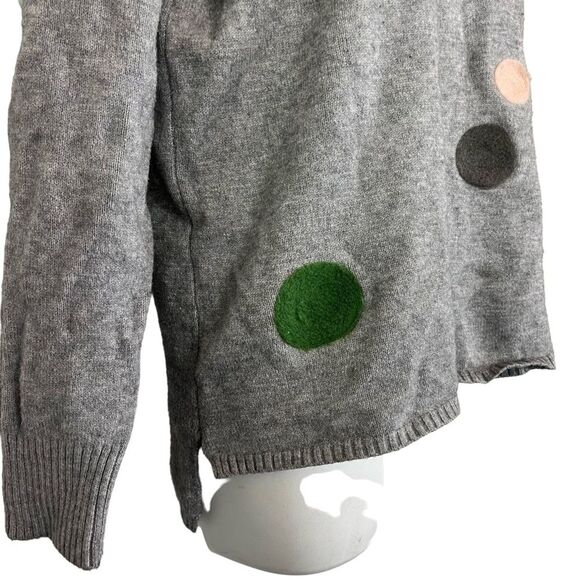 PATRIZIA LUCA MILANO Gray Long Sleeve Pullover Dot Embroidered Sweater sz XS - Picture 10 of 16